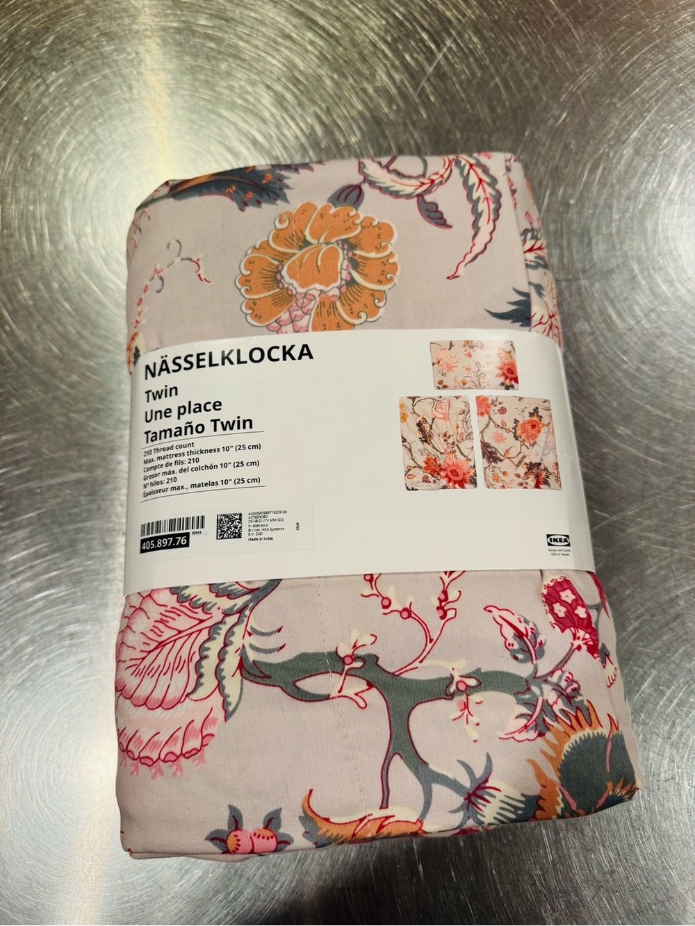 IKEA NÄSSELKLOCKA New Floral Twin Sheet Set
